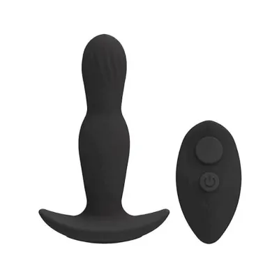 A play Expander Rechargeable Silicone Anal Plug With Remote Black
