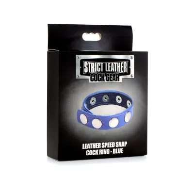 Cock Gear Leather Speed Snap Cock Ring Blue