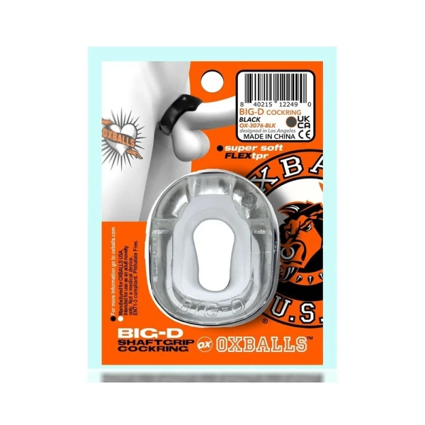 Cock Rings:  Oxballs Big-d Shaft Grip Cockring Clear