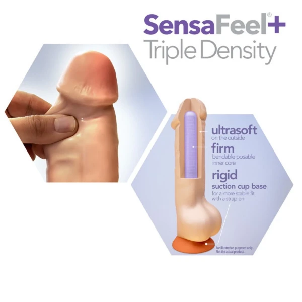 Dr. Skin Plus Girthy Posable Dildo With Balls 7 In. Vanilla — image 8 of 9