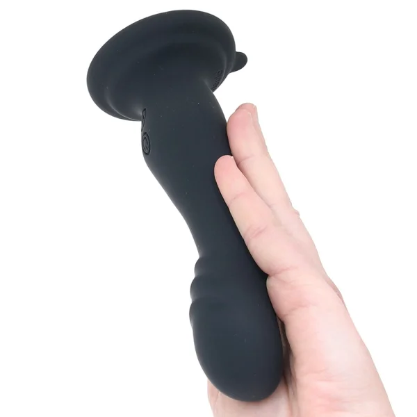 Impressions Amsterdam Rechargeable Waterproof Silicone G-Spot Suction Cup Vibrator By Blush - Black