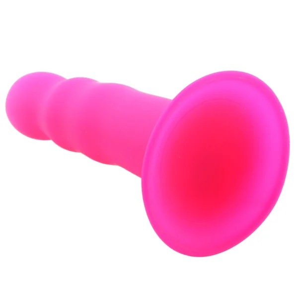 Squeeze-It Squeezable Wavy Suction Cup Dildo - Pink