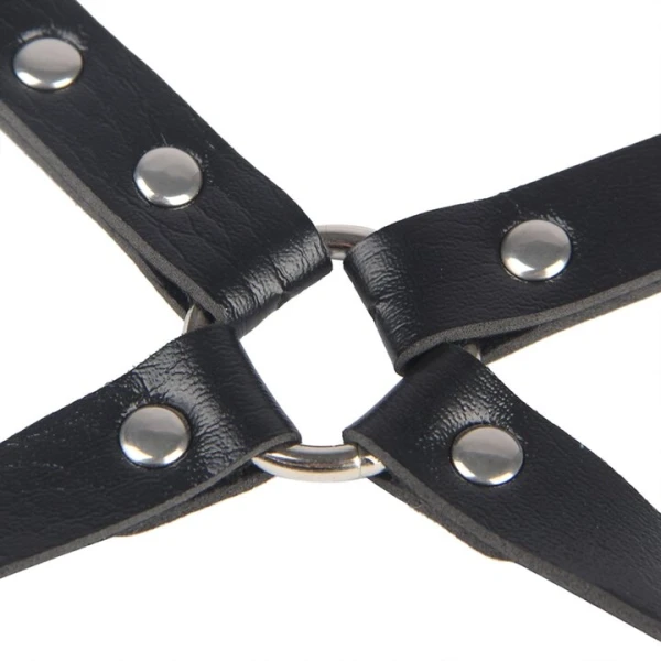 Bondara Siren Ravage Faux Leather Harness Knicker with Handcuffs