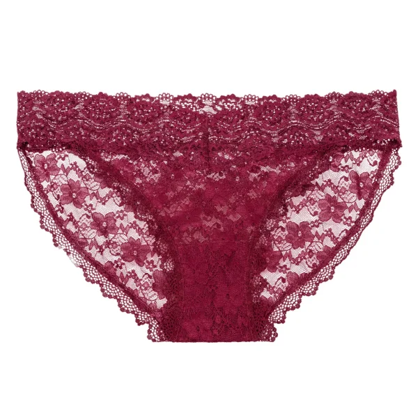 Remote Control Lace Panty Set - S- M - Burgundy