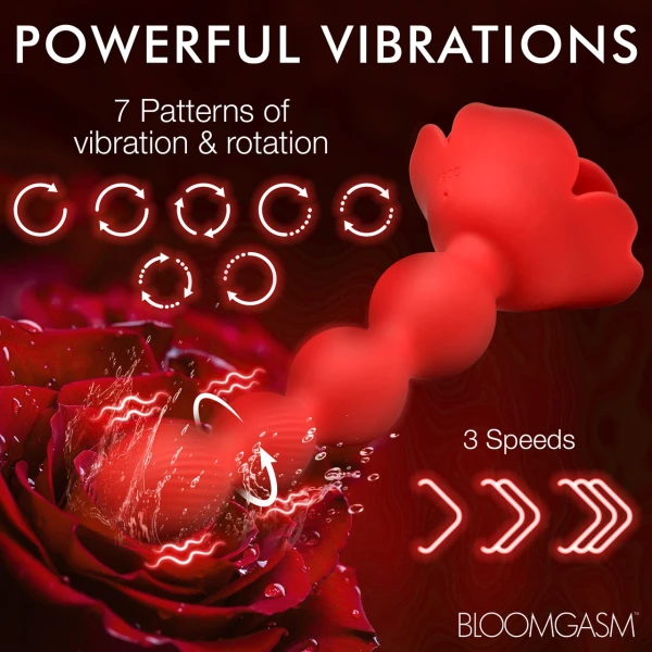 Bloomgasm Rose Twirl Vibrating & Rotating Anal Beads