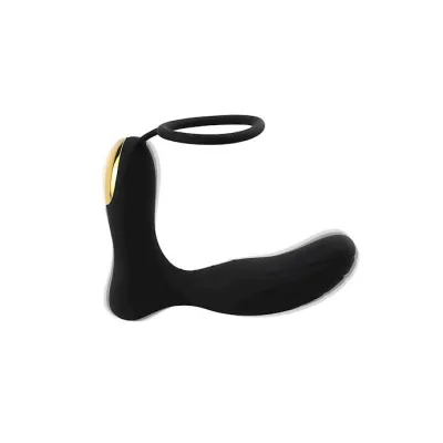 Todd Vibrating Butt Plug Cock Ring Black