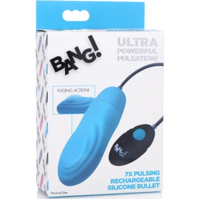 BG 7X Pulsing Rechargeable Bullet Blue