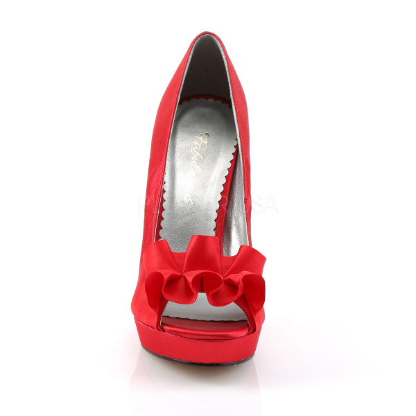 4 3/4 inches Heel, 1 inches PF Peep Toe Pump w/Ribbon Across Vamp — image 2 of 12