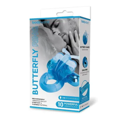 Bodywand Rechargeable Butterfly Ring Blue