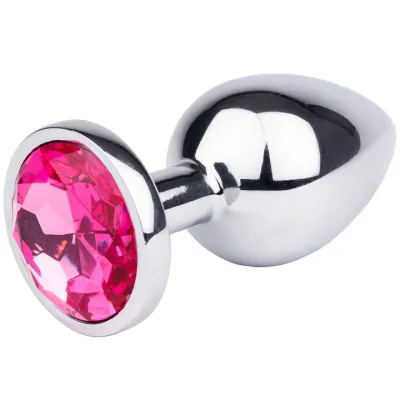 Bejewelled Pink Metal Butt Plug 2 5 3 or 3 5 Inch