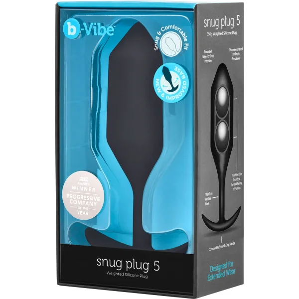 B-Vibe Snug Plug 5 Black Large Butt Plug
