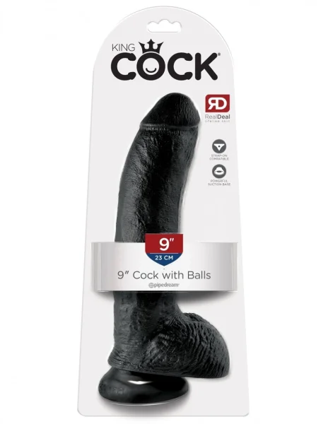 King Cock - 9" Cock w Balls Black — image 4 of 6