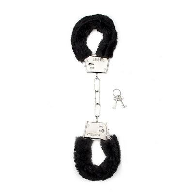 Shots Toys Furry Handcuffs Black Black