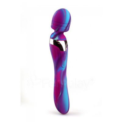Colourful Camo Beja 2 in 1 Wand Vibrator Blue