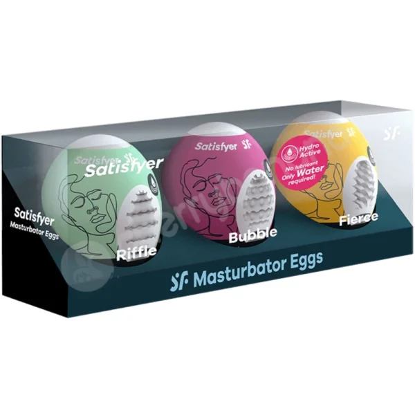 Satisfyer Masturbator Eggs Riffle/Bubble/Fierce 3 Piece Set