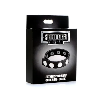 Cock Gear Leather Speed Snap Cock Ring Black