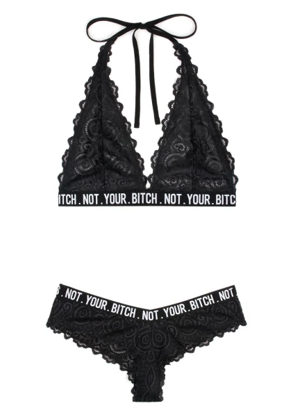 Not Your Bitch Bralette and Cheeky Panty Set - Queen Size — image 6 of 6