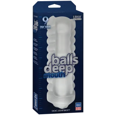 Balls Deep 9 inches Mouth Stroker Frost