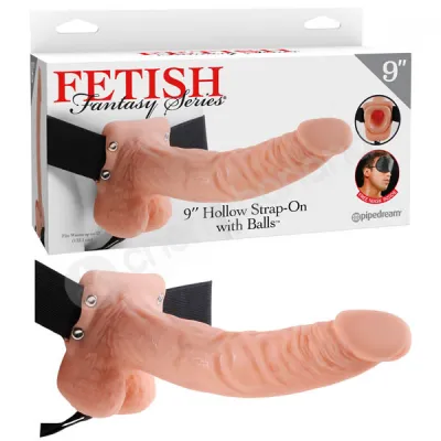 Fetish Fantasy Series Flesh 9 Hollow Strap on With Balls