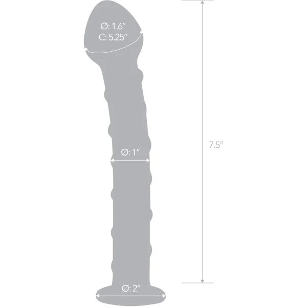 Gläs Mr. Swirly Glass Dildo - Red & Clear