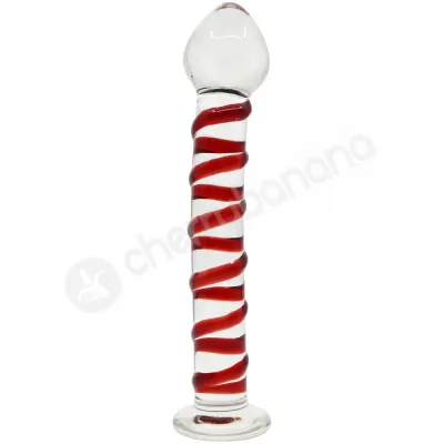 Crystal Pleasures Glass Swirled Candy Dildo