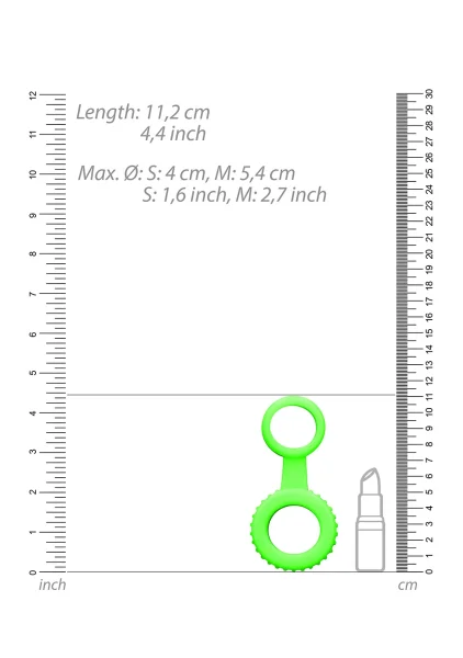 Ouch! Glow in the Dark Dual Cock Ring and Ball Strap — image 4 of 10