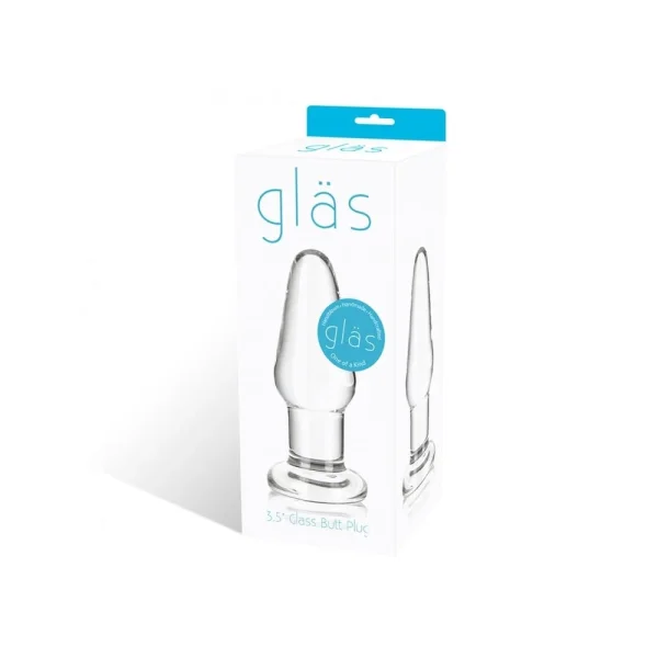 Glas 3.5 inches Glass Butt Plug Clear — image 4 of 6
