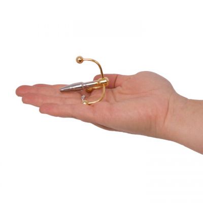 Torment Golden Seal Steel Glans Stim Penis Plug 2 Inch