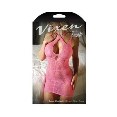 Vixen Sugar Coated Multi way Strap Dress Pink L xl
