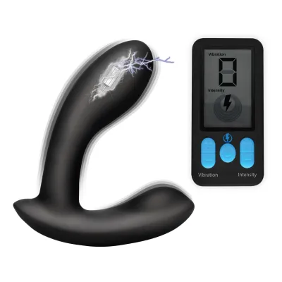 E Stim and Vibrating Prostate Massager Black