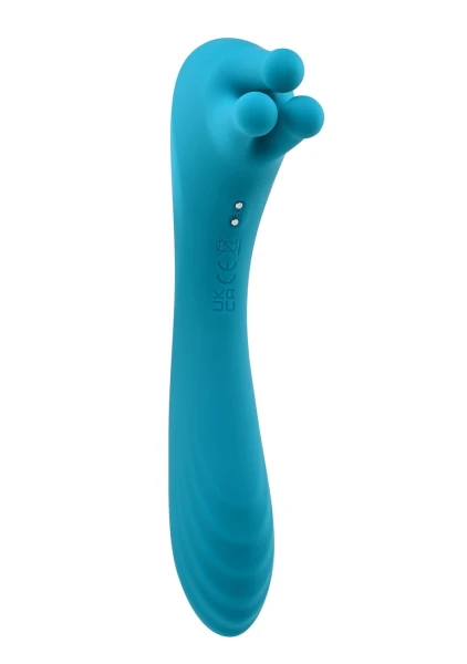 Heads Or Tails Silicone Rechargeable Waterproof Dual Stimulation Vibrator By Evolved Novelties - Teal