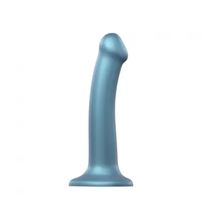 StrapOnMe Mono Density Dildo Metallic Duck Blue Size M Shine