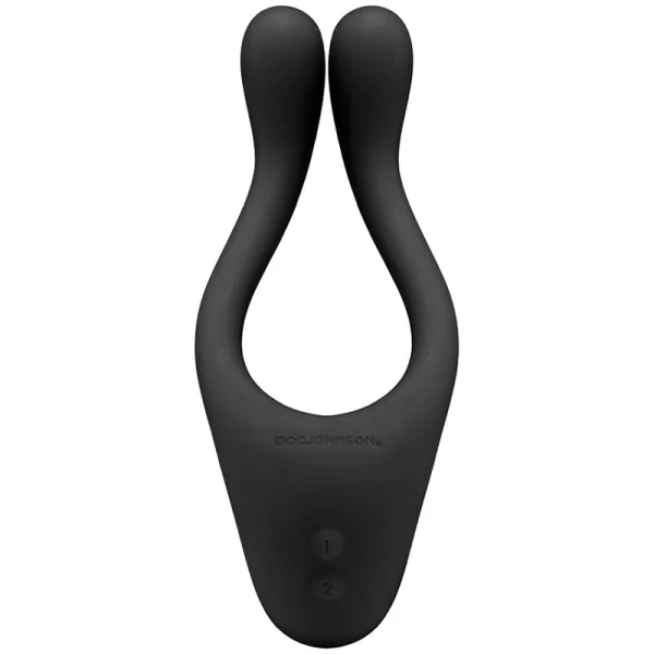 Tryst Multi Erogenous Zone Silicone Vibrator and Cock Ring - Black