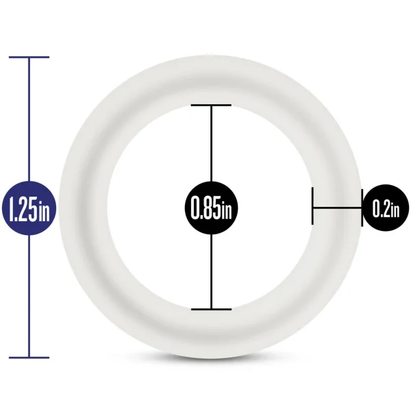 Performance VS2 Pure Premium Small Silicone Cock Rings By Blush Novelties - Glow-In-The-Dark White