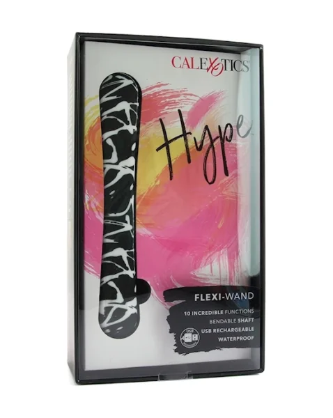 Hype Flexi-wand Vibrator - Black / White