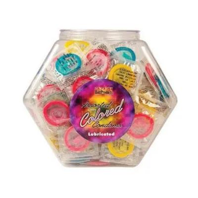 Assorted Colored Latex Condoms Fishbowl Display Of 144