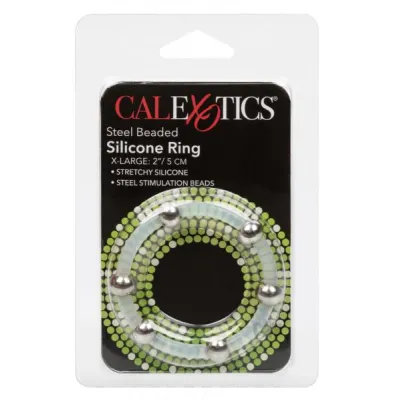 Steel Beaded Silicone Ring X lg