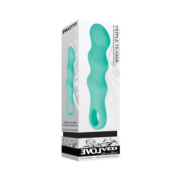 Evolved Triple Teaser Rechargeable Silicone Teal