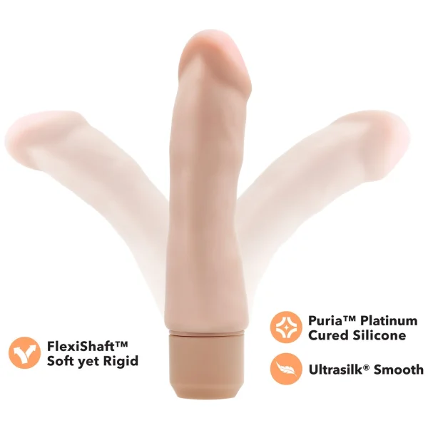 Dr. Skin Silicone Dr. Steve Waterproof Vibrating 7" Dildo By Blush - Vanilla