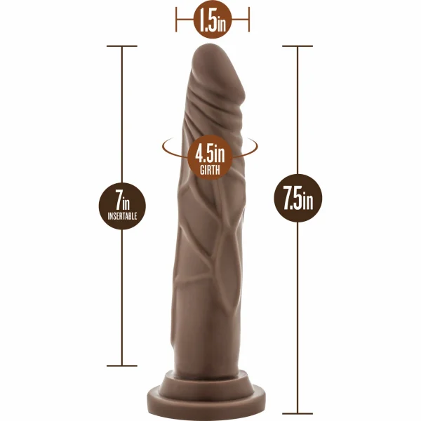 Dr. Skin 7.5 Inch Basic Realistic Dildo With Suction Cup by Blush - Chocolate