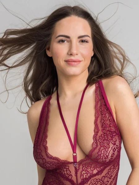 Lovehoney Late Night Liaison Wine Crotchless Lace Teddy