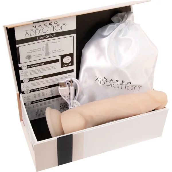 Naked Addiction 7 Inch Rotating and Vibrating Dong