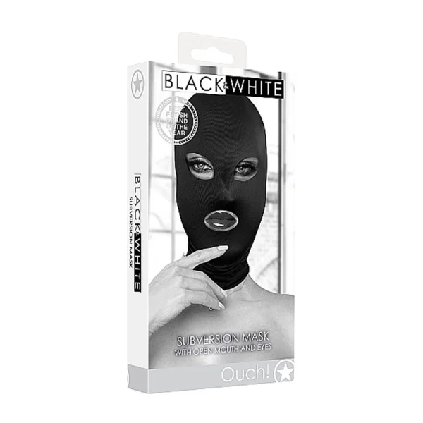 Black & White Open Mouth And Eye Subversion Mask
