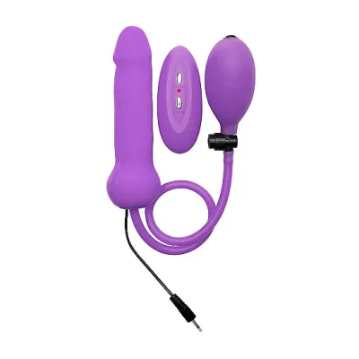 Inflatable Vibrating Silicone Dong Purple