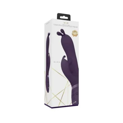 Rabbit Vibrators Vive Gada Rechargeable Vibrating Silicone Bunny Ear G spot Rabbit With Pulse Wave Shaft Purple