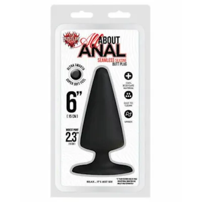 Seamless Silicone Butt Plug 6 Black