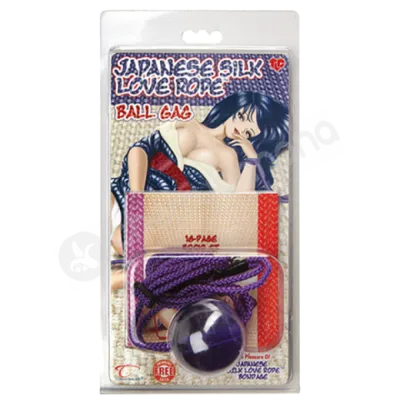 Japanese Silk Love Rope Purple Ball Gag