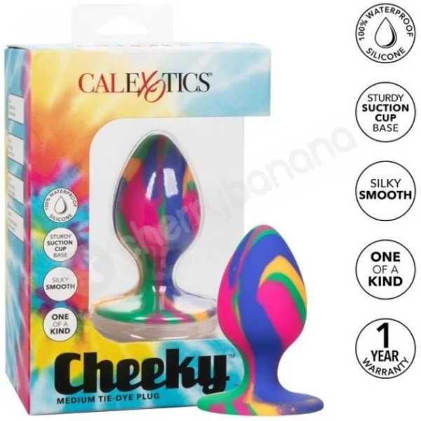 Calexotics Cheeky Medium Tie-Dye 2" Silicone Butt Plug