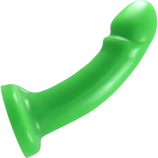 Essential G-Spot Glow-In-The-Dark Silicone Dildo By Uberrime - Glow Green