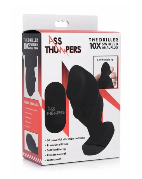 Ass Thumpers Swirled Vibrating Anal Plug With Remote Control - 5.1 Inch